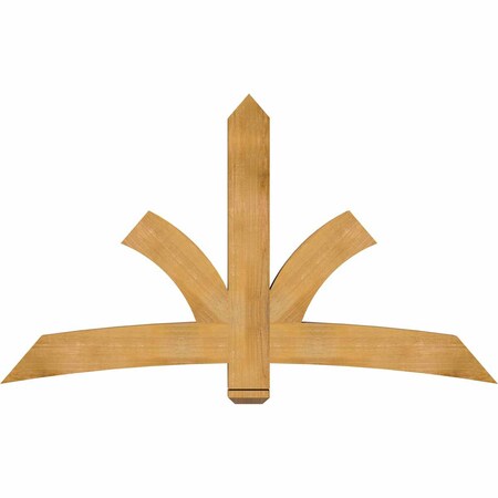Ekena Millwork Davenport Rough Sawn Timber Gable Bracket, Western Red Cedar, 72"W x 42"H x 4"D x 6"F, 14/12 Pitch GBW072X42X0406DAV00RWR